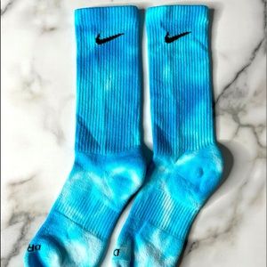 Brand new custom made hand dyed tie-dye Nike socks.